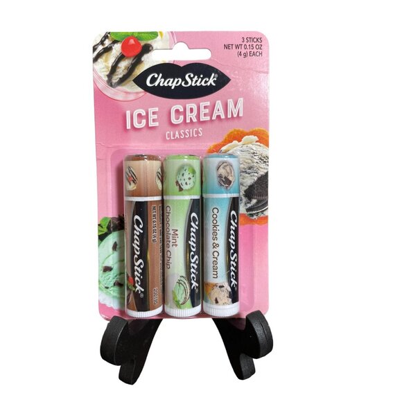 ChapStick Ice Cream Classics Lip Balm Set - Fudge Sundae Mint Chocolate Chip & C - Picture 1 of 3